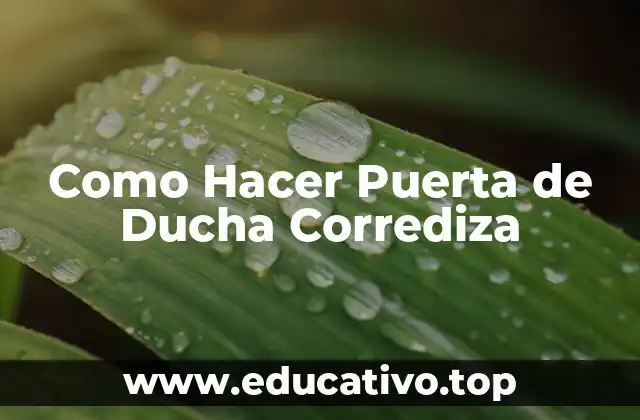 Como Hacer Puerta de Ducha Corrediza