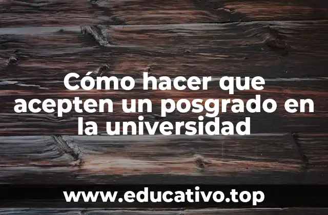 Cómo hacer que acepten un posgrado en la universidad