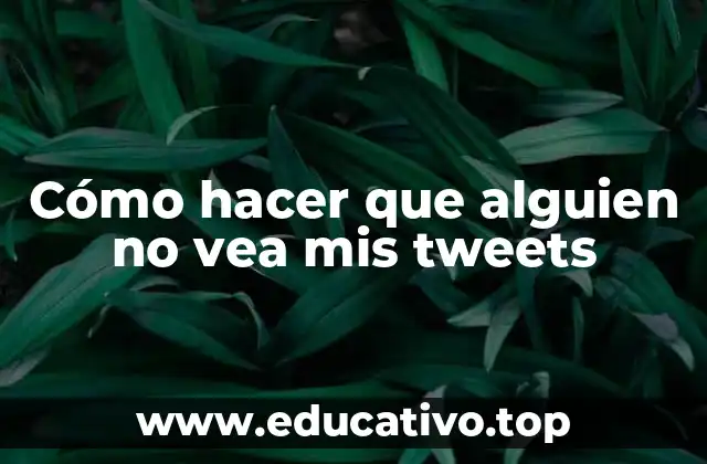 Cómo hacer que alguien no vea mis tweets