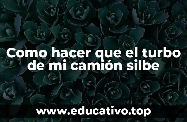 Como hacer que el turbo de mi camión silbe