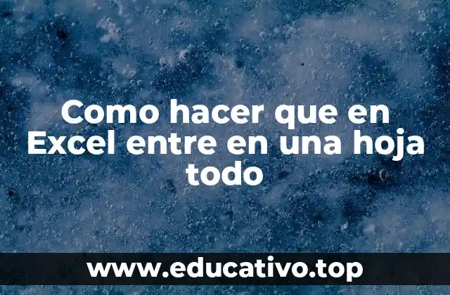 Como hacer que en Excel entre en una hoja todo