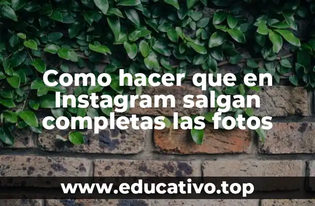 Como hacer que en Instagram salgan completas las fotos