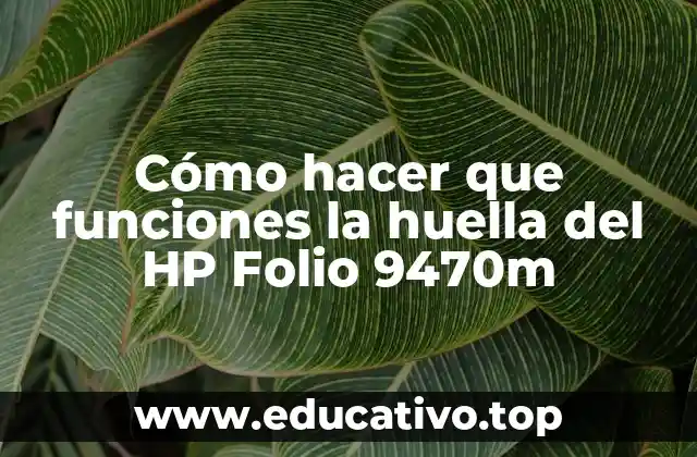 Cómo hacer que funciones la huella del HP Folio 9470m