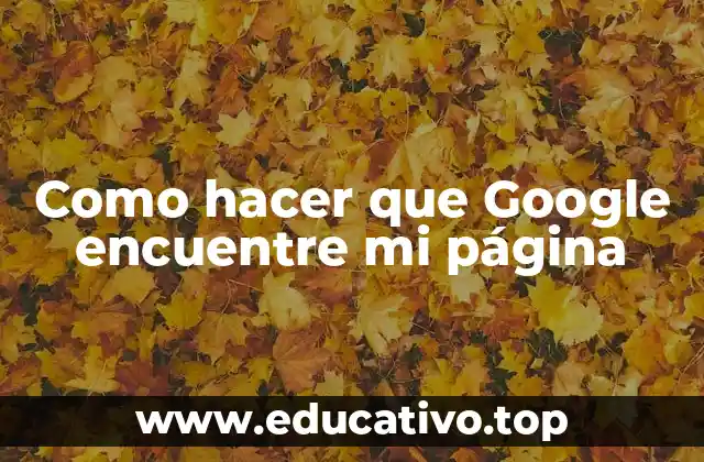Como hacer que Google encuentre mi página