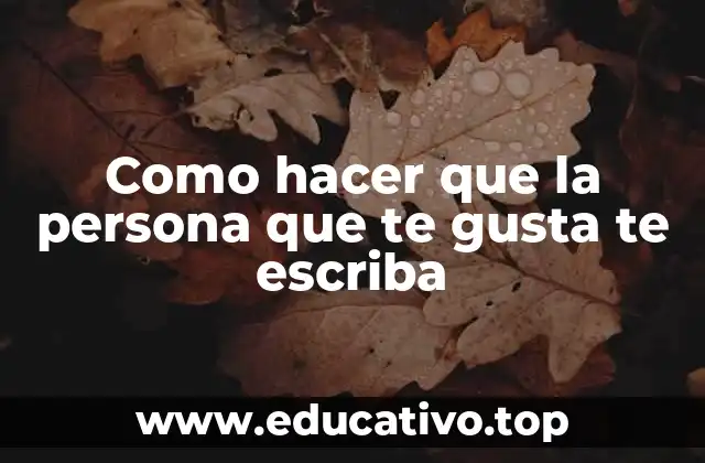 Como hacer que la persona que te gusta te escriba
