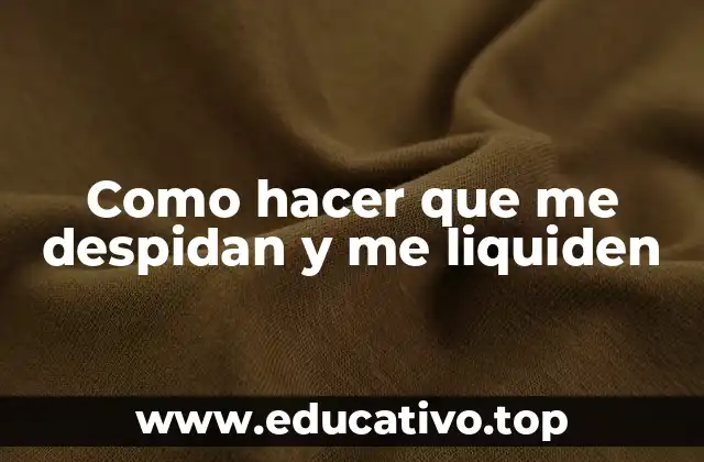 Como hacer que me despidan y me liquiden