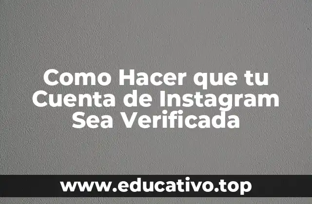 Como Hacer que tu Cuenta de Instagram Sea Verificada