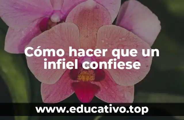 Cómo hacer que un infiel confiese