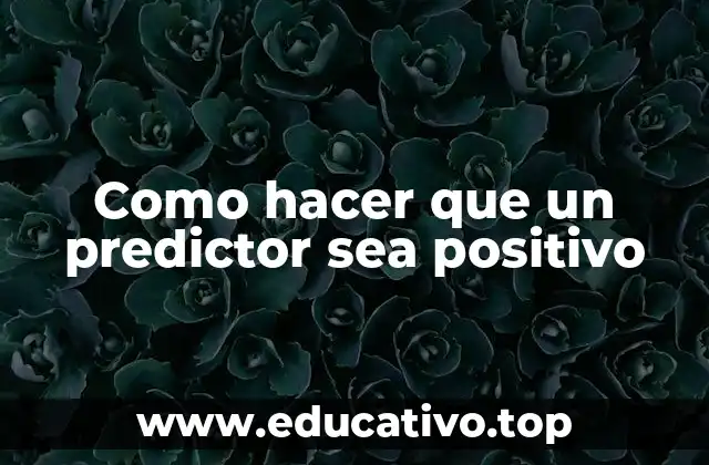 Como hacer que un predictor sea positivo