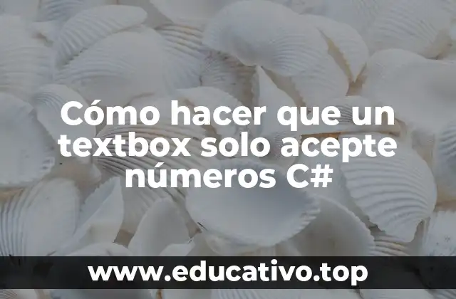 Cómo hacer que un textbox solo acepte números C#