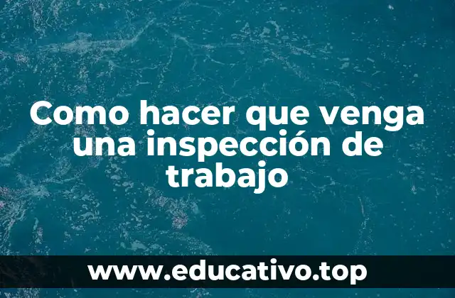 Como hacer que venga una inspección de trabajo