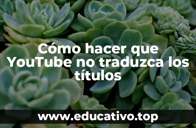 Cómo hacer que YouTube no traduzca los títulos