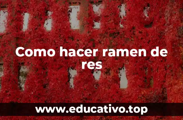 Como hacer ramen de res