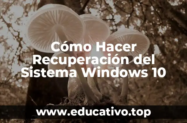 Cómo Hacer Recuperación del Sistema Windows 10