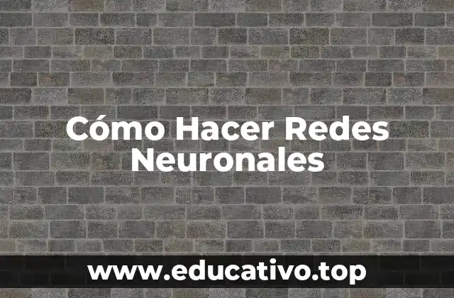 Cómo Hacer Redes Neuronales