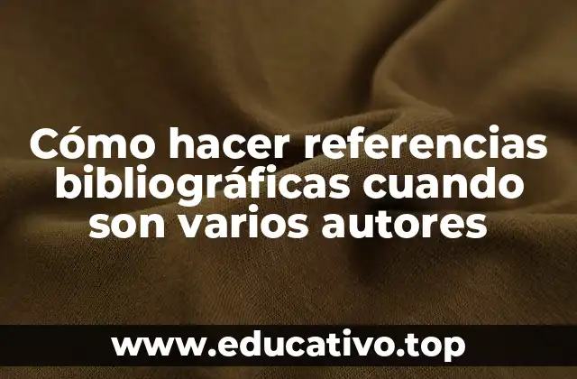 Cómo hacer referencias bibliográficas cuando son varios autores
