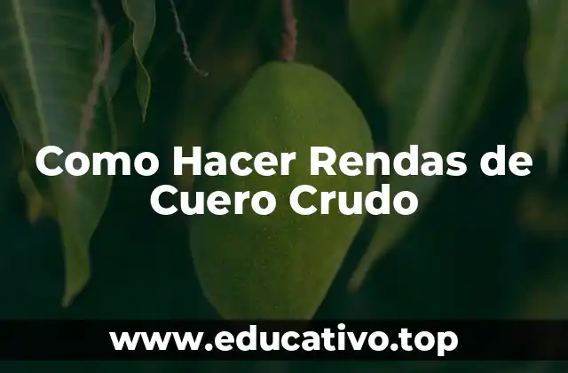 Como Hacer Rendas de Cuero Crudo