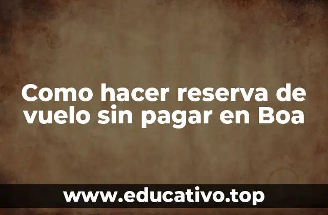Como hacer reserva de vuelo sin pagar en Boa
