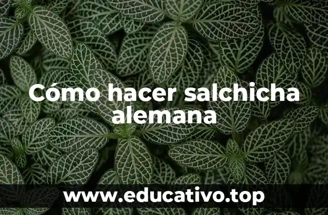 Cómo hacer salchicha alemana
