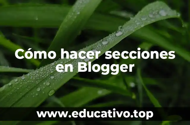 Cómo hacer secciones en Blogger
