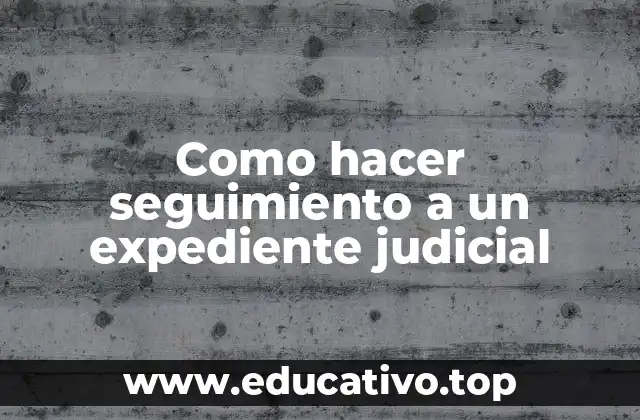 Como hacer seguimiento a un expediente judicial