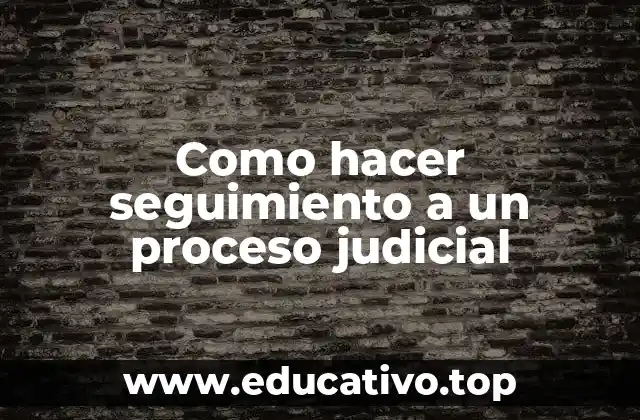 Como hacer seguimiento a un proceso judicial