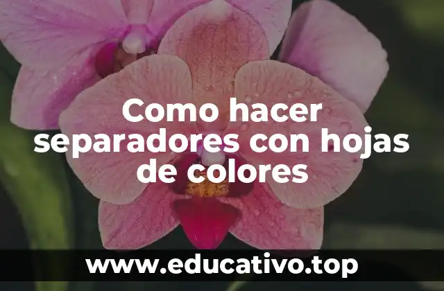 Como hacer separadores con hojas de colores
