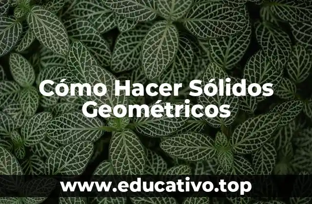 Cómo Hacer Sólidos Geométricos