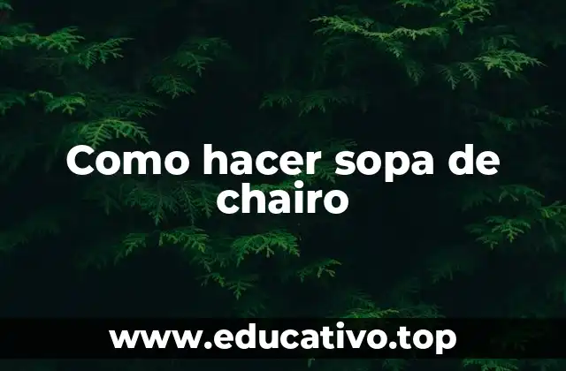 Como hacer sopa de chairo