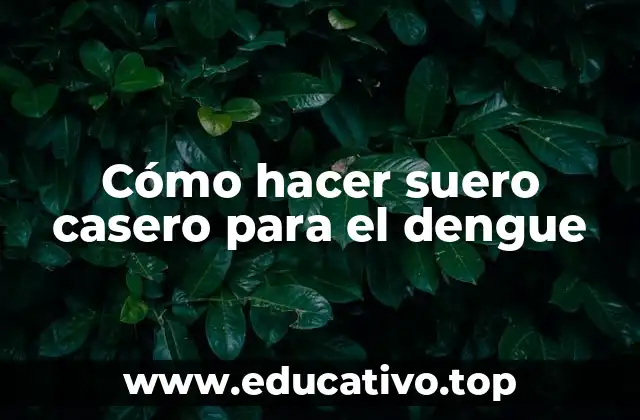 Cómo hacer suero casero para el dengue