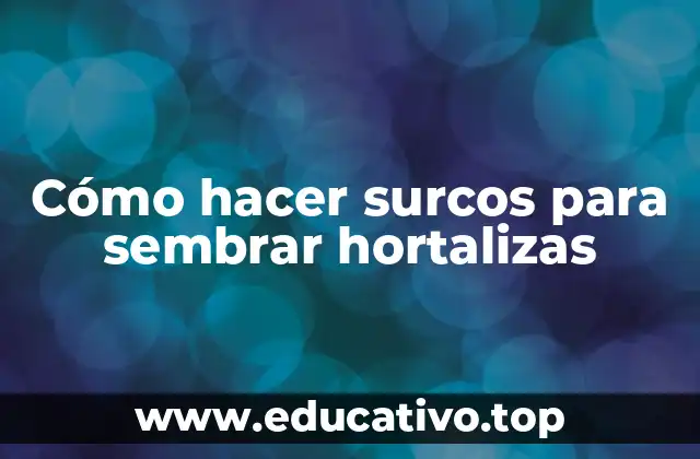 Cómo hacer surcos para sembrar hortalizas