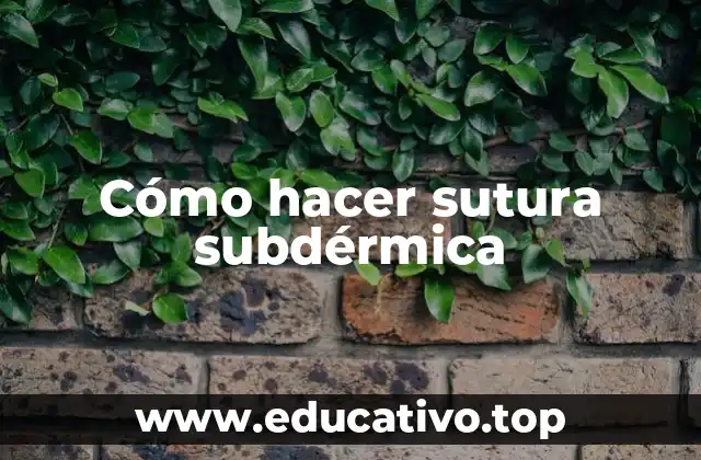 Cómo hacer sutura subdérmica