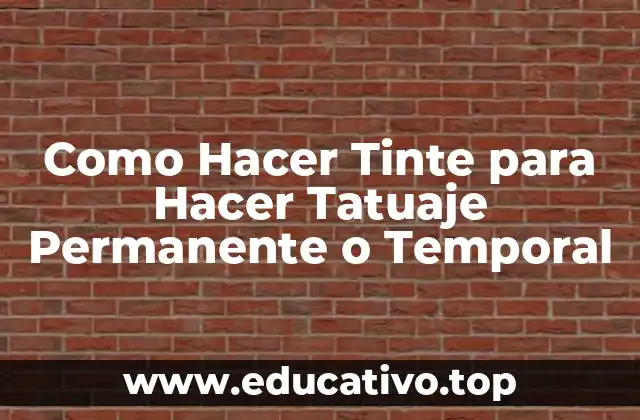 Como Hacer Tinte para Hacer Tatuaje Permanente o Temporal