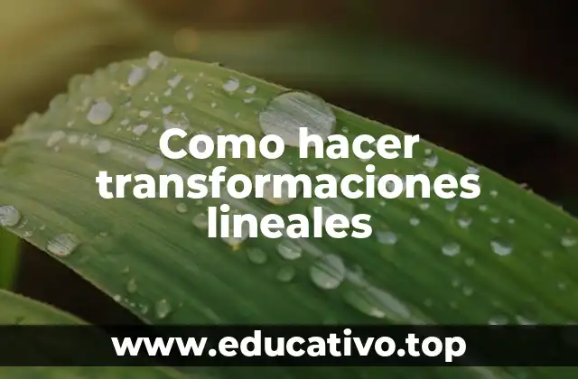 Como hacer transformaciones lineales