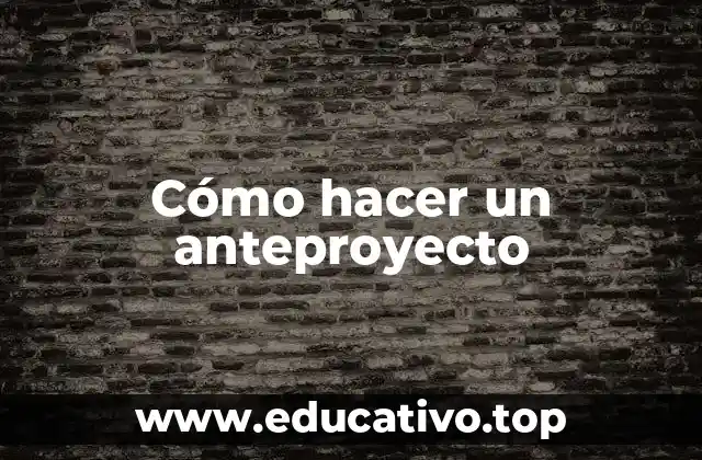 Cómo hacer un anteproyecto