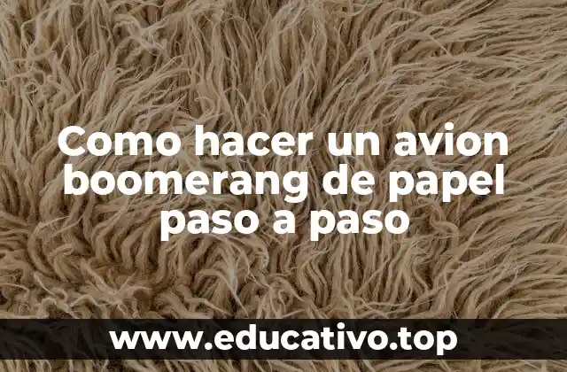 Como hacer un avion boomerang de papel paso a paso
