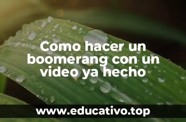 Como hacer un boomerang con un video ya hecho