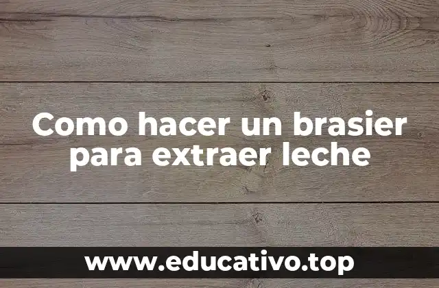 Como hacer un brasier para extraer leche