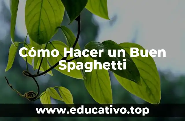 Cómo Hacer un Buen Spaghetti