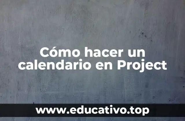Cómo hacer un calendario en Project