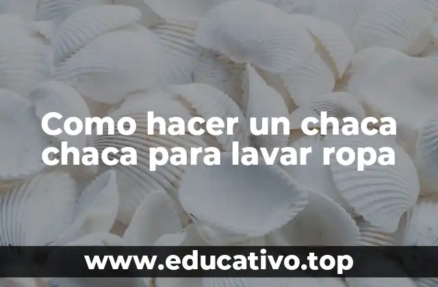 Como hacer un chaca chaca para lavar ropa