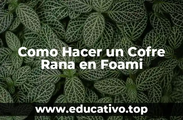 Como Hacer un Cofre Rana en Foami