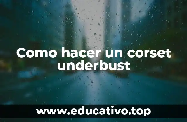 Como hacer un corset underbust