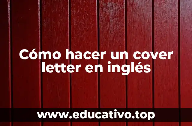 Cómo hacer un cover letter en inglés