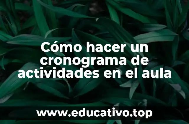 Cómo hacer un cronograma de actividades en el aula