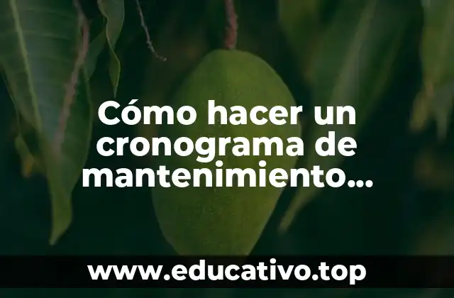 Cómo hacer un cronograma de mantenimiento preventivo