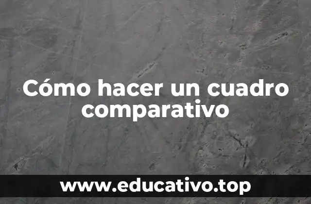 Cómo hacer un cuadro comparativo