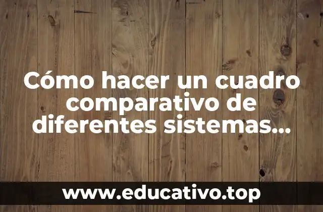 Cómo hacer un cuadro comparativo de diferentes sistemas operativos
