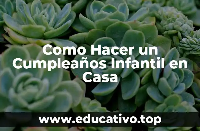 Como Hacer un Cumpleaños Infantil en Casa