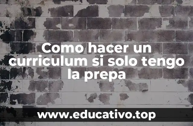 Como hacer un curriculum si solo tengo la prepa